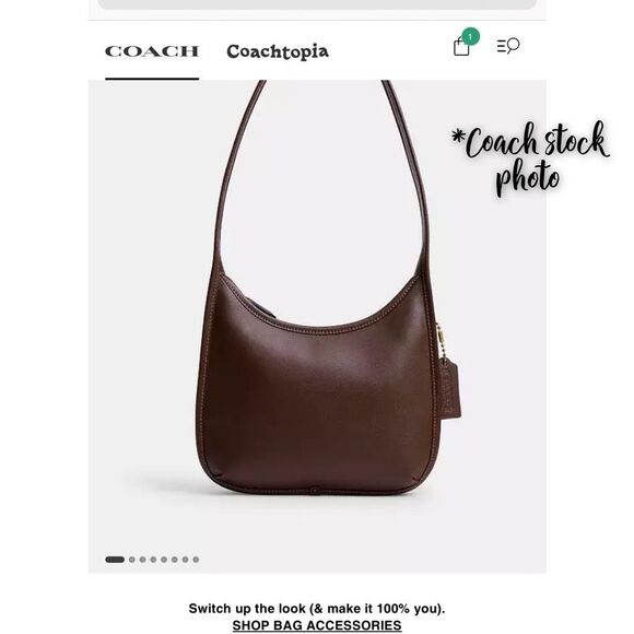 🚫SOLD🚫 Coach Curve Zip Limited Ed Shoulder Bag Maple/Brass & Cherry Charm - Picture 3 of 17